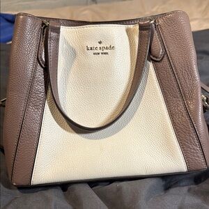 Kate Spade Brown and Cream Shoulder Bag